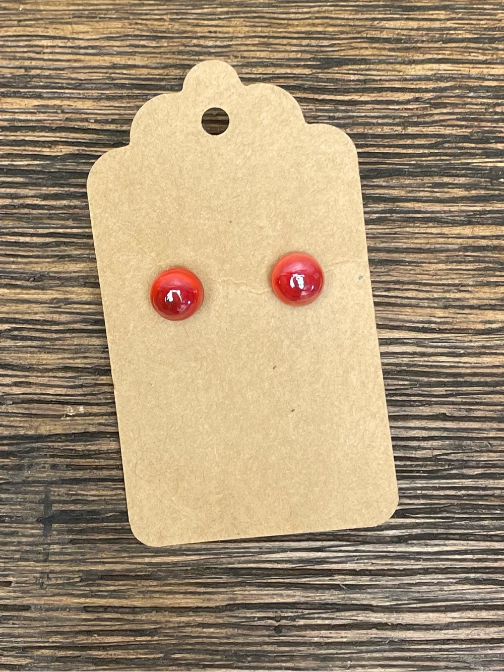 Red stud earrings